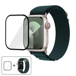 Bracelet de montre en nylon à boucle avec film incurvé 3D, pour Apple Watch Series 44 mm