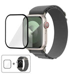 Bracelet de montre en nylon à boucle avec film incurvé 3D, pour Apple Watch Series 44 mm