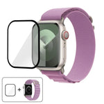 Bracelet de montre en nylon à boucle avec film incurvé 3D, pour Apple Watch Series 44 mm