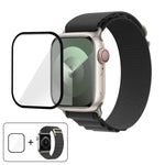 Bracelet de montre en nylon à boucle avec film incurvé 3D, pour Apple Watch Series 44 mm