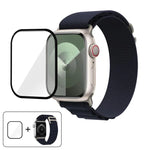 Bracelet de montre en nylon à boucle avec film incurvé 3D, pour Apple Watch Series 44 mm
