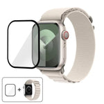 Bracelet de montre en nylon à boucle avec film incurvé 3D, pour Apple Watch Series 44 mm