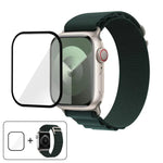 Bracelet de montre en nylon à boucle avec film incurvé 3D, pour Apple Watch Series 44 mm