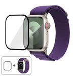 Bracelet de montre en nylon à boucle avec film incurvé 3D, pour Apple Watch Series 44 mm