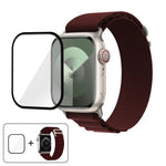 Bracelet de montre en nylon à boucle avec film incurvé 3D, pour Apple Watch Series 44 mm