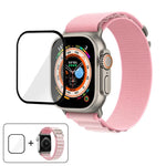 Bracelet de montre en nylon à boucle avec film incurvé 3D, pour Apple Watch Ultra 2/1 49 mm