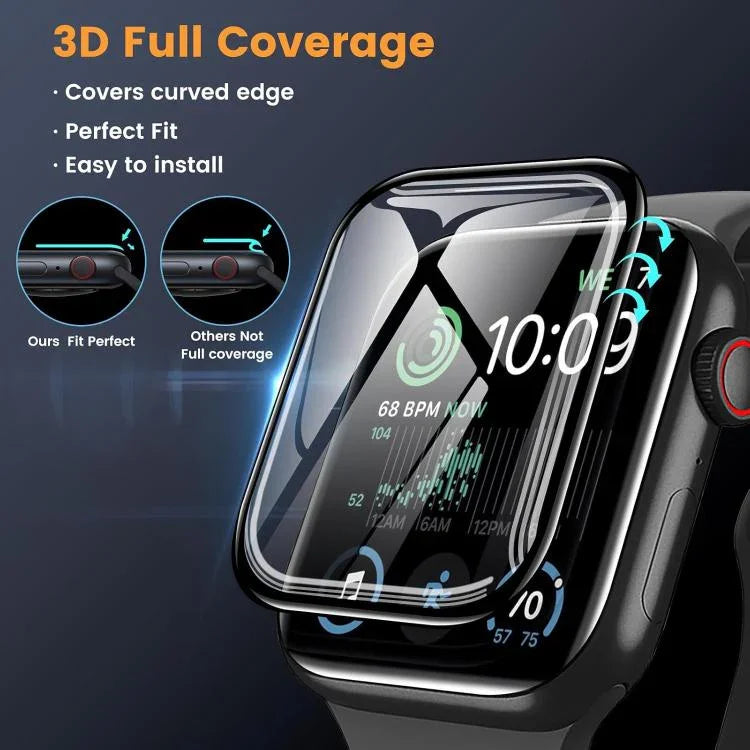 Bracelet de montre en nylon à boucle avec film incurvé 3D, pour Apple Watch Series 44 mm