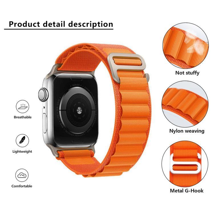 Bracelet de montre en nylon à boucle avec film incurvé 3D, pour Apple Watch Series 44 mm