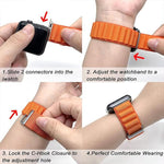 Bracelet de montre en nylon à boucle avec film incurvé 3D, pour Apple Watch Series 44 mm