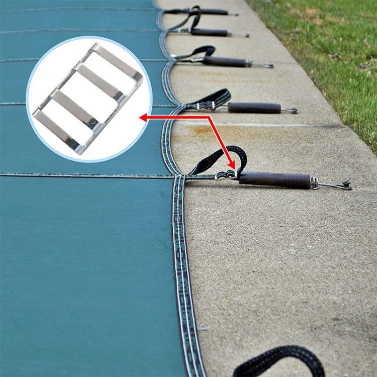 Boucle de barre en acier inoxydable pour clôture en maille de piscine, boucle fixe de couverture de sécurité de piscine, 3 pièces/paquet