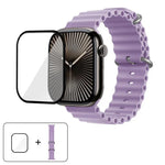 Bracelet de montre en silicone Ocean avec film incurvé 3D, pour Apple Watch Series 41 mm, Apple Watch Series 38 mm et Apple Watch Series 42 mm