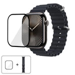 Bracelet de montre en silicone Ocean avec film incurvé 3D, pour Apple Watch Series 41 mm, Apple Watch Series 38 mm et Apple Watch Series 42 mm