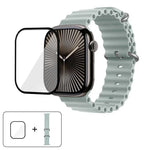 Bracelet de montre en silicone Ocean avec film incurvé 3D, pour Apple Watch Series 41 mm, Apple Watch Series 38 mm et Apple Watch Series 42 mm