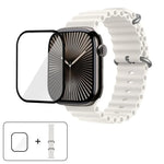 Bracelet de montre en silicone Ocean avec film incurvé 3D, pour Apple Watch Series 41 mm, Apple Watch Series 38 mm et Apple Watch Series 42 mm