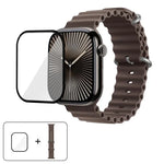 Bracelet de montre en silicone Ocean avec film incurvé 3D, pour Apple Watch Series 41 mm, Apple Watch Series 38 mm et Apple Watch Series 42 mm