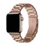 Bracelet de montre en acier inoxydable à trois perles avec film incurvé 3D, pour Apple Watch Series 42 mm