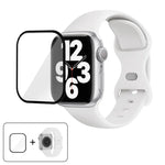 Bracelet de montre en silicone avec boucle papillon et film incurvé 3D, compatible avec Apple Watch Series 10 46 mm, Apple Watch Series 10 42 mm et Apple Watch Series 44 mm.