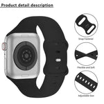 Bracelet de montre en silicone avec boucle papillon et film incurvé 3D, compatible avec Apple Watch Series 40 mm, Apple Watch Ultra 2/1 49 mm et Apple Watch Series 45 mm.