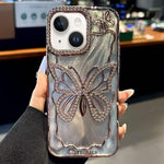 Butterfly Electroplating TPU Phone Case with Epoxy Cardboard, For iPhone 14, For iPhone 14 Pro, For iPhone 14 Pro Max, For iPhone 13 Pro Max, For iPhone 13 Pro, For iPhone 13