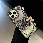 Butterfly Electroplating TPU Phone Case with Epoxy Cardboard, For iPhone 14, For iPhone 14 Pro, For iPhone 14 Pro Max, For iPhone 13 Pro Max, For iPhone 13 Pro, For iPhone 13