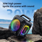 Enceinte Bluetooth stéréo RGB portable extérieure IPX6 Zealot PT01 30W, PT01