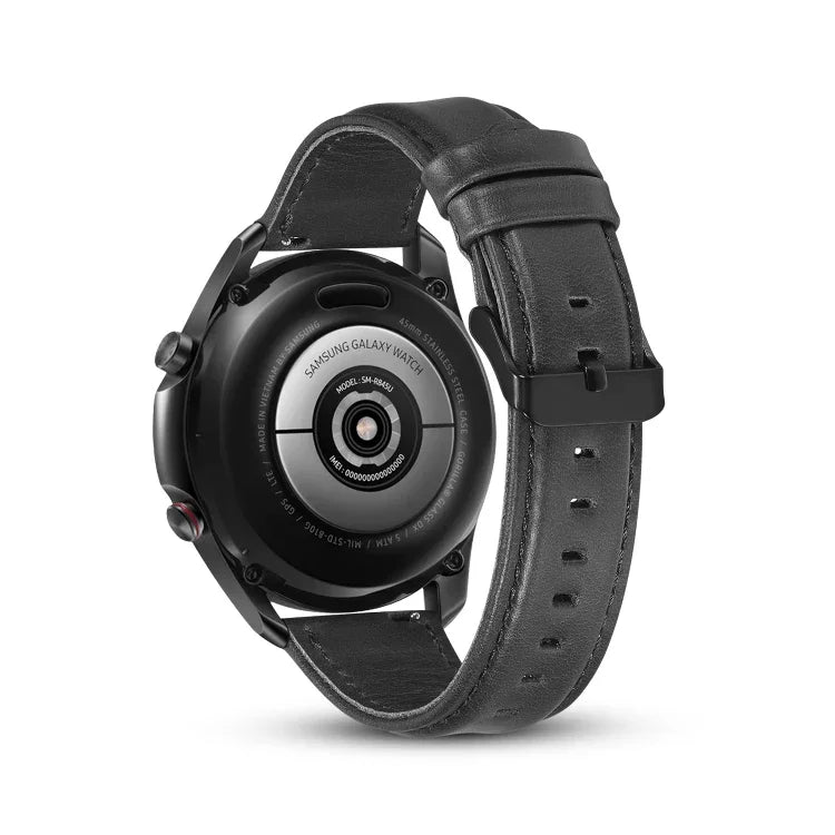 Bracelet de rechange en cuir à texture plate, Pour Samsung Galaxy Watch 3 41mm, Pour Samsung Galaxy Watch 3 45mm