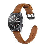 Bracelet de rechange en cuir à texture plate, Pour Samsung Galaxy Watch 3 41mm, Pour Samsung Galaxy Watch 3 45mm