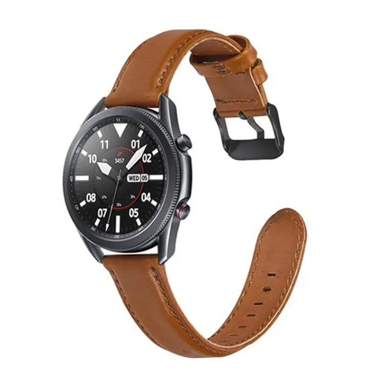 Bracelet de rechange en cuir à texture plate, Pour Samsung Galaxy Watch 3 41mm, Pour Samsung Galaxy Watch 3 45mm