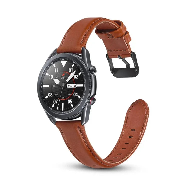 Bracelet de rechange en cuir à texture plate, Pour Samsung Galaxy Watch 3 41mm, Pour Samsung Galaxy Watch 3 45mm