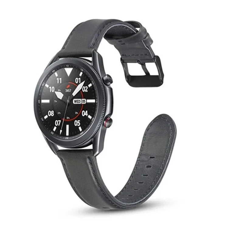 Bracelet de rechange en cuir à texture plate, Pour Samsung Galaxy Watch 3 41mm, Pour Samsung Galaxy Watch 3 45mm