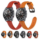 Bracelet de rechange en cuir à texture plate, Pour Samsung Galaxy Watch 3 41mm, Pour Samsung Galaxy Watch 3 45mm