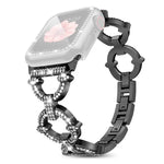 Bracelet de montre xDfind en métal à motif diamant en forme de O avec film trempé et revêtement en polycarbonate intégré, compatible avec Apple Watch Series 10 46 mm, 42 mm, 44 mm, 40 mm et Apple Watch Ultra 2/1 49 mm…