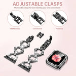 Bracelet de montre xDfind en métal à motif diamant en forme de O avec film trempé et revêtement en polycarbonate intégré, compatible avec Apple Watch Series 10 46 mm, 42 mm, 44 mm, 40 mm et Apple Watch Ultra 2/1 49 mm…