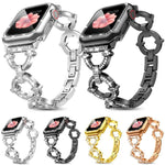 Bracelet de montre xDfind en métal à motif diamant en forme de O avec film trempé et revêtement en polycarbonate intégré, compatible avec Apple Watch Series 10 46 mm, 42 mm, 44 mm, 40 mm et Apple Watch Ultra 2/1 49 mm…