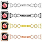 Bracelet de montre xDfind en métal à motif diamant en forme de O avec film trempé et revêtement en polycarbonate intégré, compatible avec Apple Watch Series 10 46 mm, 42 mm, 44 mm, 40 mm et Apple Watch Ultra 2/1 49 mm…