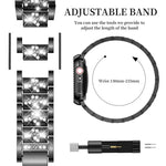 Bracelet de montre en métal serti de diamants xDfind avec étui, compatible avec Apple Watch Series 10 46 mm, 42 mm, 44 mm, 40 mm, Ultra 2/1 49 mm et 45 mm…