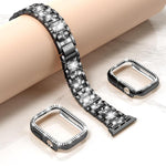 Bracelet de montre en métal serti de diamants xDfind avec étui, compatible avec Apple Watch Series 10 46 mm, 42 mm, 44 mm, 40 mm, Ultra 2/1 49 mm et 45 mm…