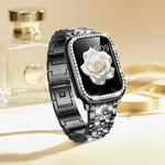 Bracelet de montre en métal serti de diamants xDfind avec étui, compatible avec Apple Watch Series 10 46 mm, 42 mm, 44 mm, 40 mm, Ultra 2/1 49 mm et 45 mm…