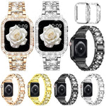 Bracelet de montre en métal serti de diamants xDfind avec étui, compatible avec Apple Watch Series 10 46 mm, 42 mm, 44 mm, 40 mm, Ultra 2/1 49 mm et 45 mm…