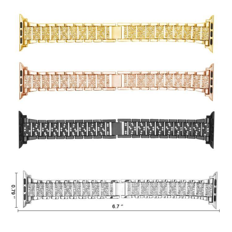 Bracelet de montre en métal serti de diamants xDfind avec étui, compatible avec Apple Watch Series 10 46 mm, 42 mm, 44 mm, 40 mm, Ultra 2/1 49 mm et 45 mm…