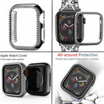 Bracelet de montre en métal orné de diamants xDfind avec étui, compatible avec Apple Watch Series 10 46 mm, 42 mm, 44 mm, 40 mm, Ultra 2/1 49 mm et 45 mm…