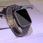 Bracelet de montre en métal orné de diamants xDfind avec étui, compatible avec Apple Watch Series 10 46 mm, 42 mm, 44 mm, 40 mm, Ultra 2/1 49 mm et 45 mm…