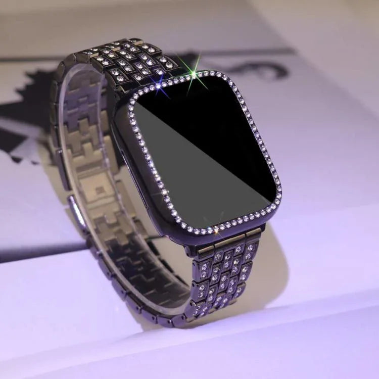 Bracelet de montre en métal orné de diamants xDfind avec étui, compatible avec Apple Watch Series 10 46 mm, 42 mm, 44 mm, 40 mm, Ultra 2/1 49 mm et 45 mm…