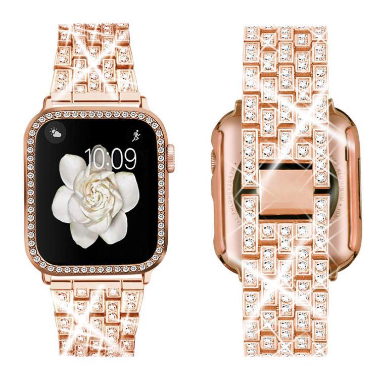 Bracelet de montre en métal orné de diamants xDfind avec étui, compatible avec Apple Watch Series 10 46 mm, 42 mm, 44 mm, 40 mm, Ultra 2/1 49 mm et 45 mm…