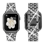 Bracelet de montre en métal orné de diamants xDfind avec étui, compatible avec Apple Watch Series 10 46 mm, 42 mm, 44 mm, 40 mm, Ultra 2/1 49 mm et 45 mm…