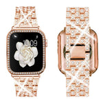 Bracelet de montre en métal orné de diamants xDfind avec étui, compatible avec Apple Watch Series 10 46 mm, 42 mm, 44 mm, 40 mm, Ultra 2/1 49 mm et 45 mm…