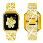 Bracelet de montre en métal orné de diamants xDfind avec étui, compatible avec Apple Watch Series 10 46 mm, 42 mm, 44 mm, 40 mm, Ultra 2/1 49 mm et 45 mm…