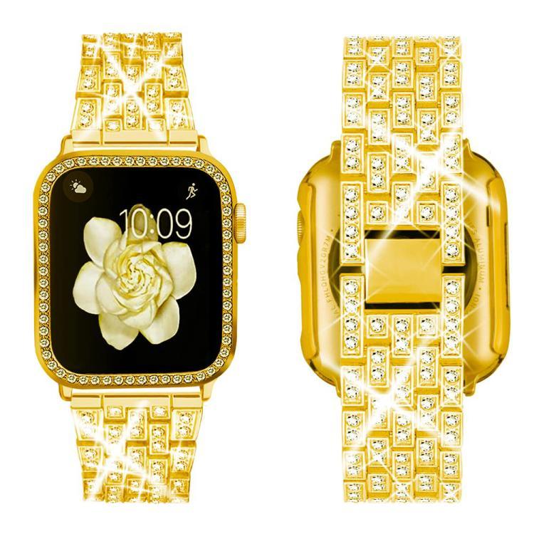 Bracelet de montre en métal orné de diamants xDfind avec étui, compatible avec Apple Watch Series 10 46 mm, 42 mm, 44 mm, 40 mm, Ultra 2/1 49 mm et 45 mm…