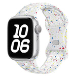 Bracelet de montre en silicone à boucle papillon et pois colorés avec film incurvé 3D, pour Apple Watch Series 42 mm