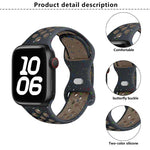 Bracelet de montre en silicone à boucle papillon et pois colorés avec film incurvé 3D, pour Apple Watch Series 42 mm